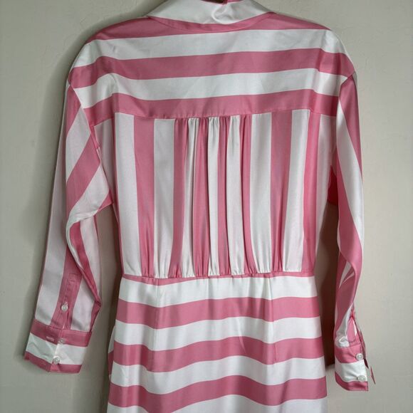 Milly Silk Striped Wrap Dress - Picture 4 of 6